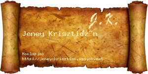 Jeney Krisztián névjegykártya